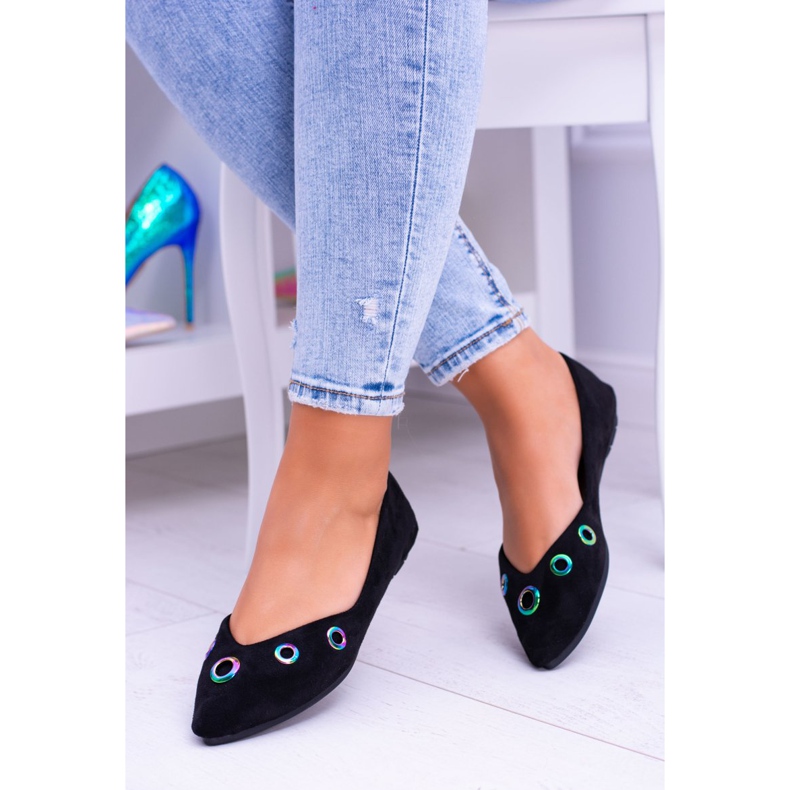 Lu Boo Black Ballerina Spitz -bensiinisilmukoissa Octavia musta 1