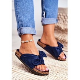 PS1 Naisten laivastonsiniset tossut, joissa rusetti Wendy Cork sininen 2