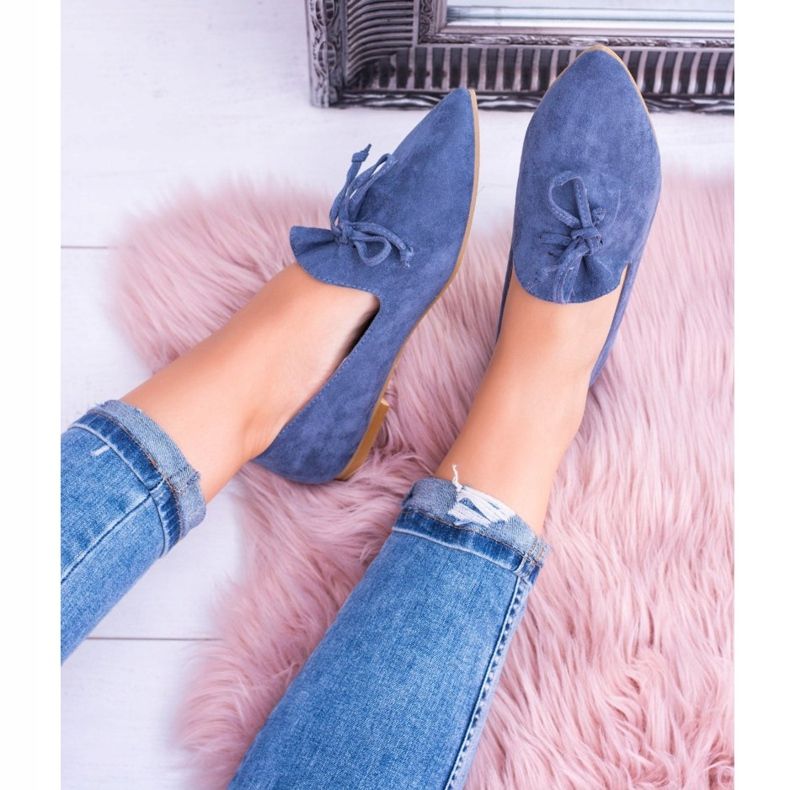 Lu Boo Navy Blue Ballerinat In Lordsy Spitz Suede Feliciano tummansininen 1