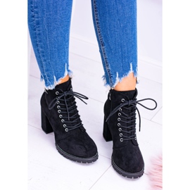 Lu Boo Black Suede Boots postitse Halsey Rhinestonesin kanssa musta 2