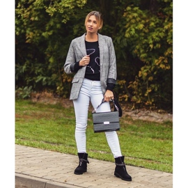 Lu Boo Mustat naisten saappaat Vetoketjulliset paljetit Rafell 1