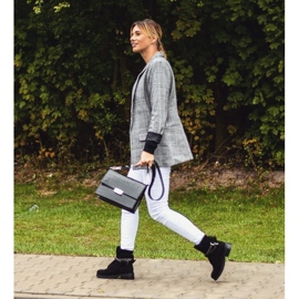 Lu Boo Mustat naisten saappaat Vetoketjulliset paljetit Rafell 2