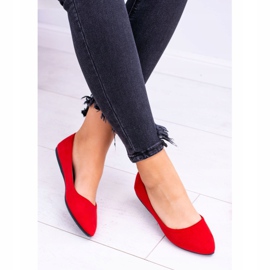 PS1 Punainen naisten ballerinat Mokkanahka Dermeno 2