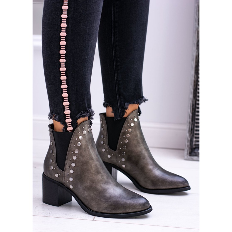FRERY Naisten saapikkaat Jodhpur -saappaat Rivets Savage harmaa 2