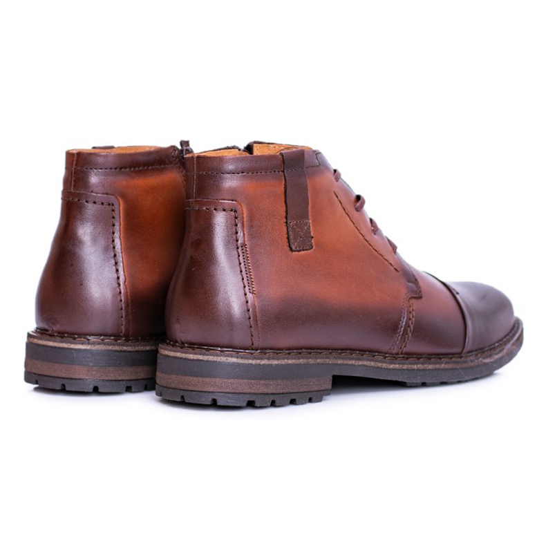 Joker Miesten saappaat Puolan nahkakengät Cognac Testo ruskea 2