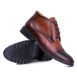 Joker Miesten lämpimät saappaat Puolan nahkakengät Cognac Columbs ruskea 2