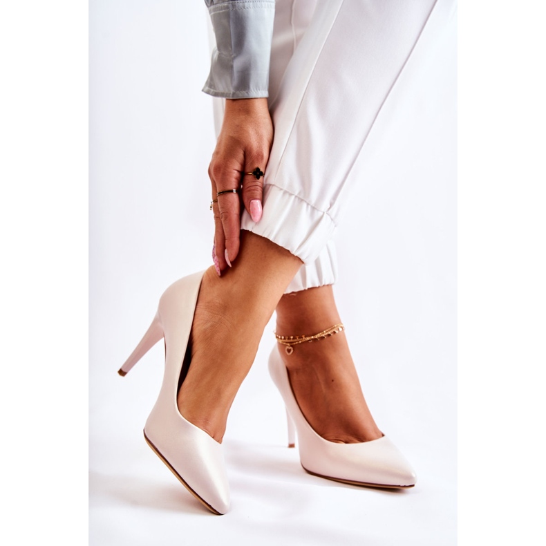 Sergio Leone Pearl Pumput Stilettos Beige Feliciana 2