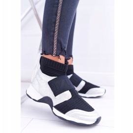 Naisten Lu Boo -urheilukengät, joissa on sukka hopeakiilto Phantom musta harmaa monivärinen 1