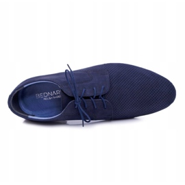 Bednarek Polish Shoes Miesten Brogues Bednarek Nubuck Openwork Navy Blue Hermes tummansininen 2
