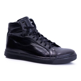 Bednarek Polish Shoes Miesten nahkaiset lenkkarit Bednarek Black Edys musta 1