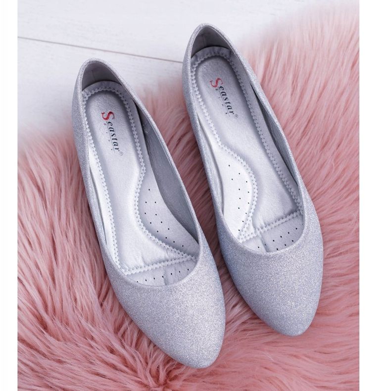 PS1 Naisten ballerinat Glitter Silver Fifi harmaa 2