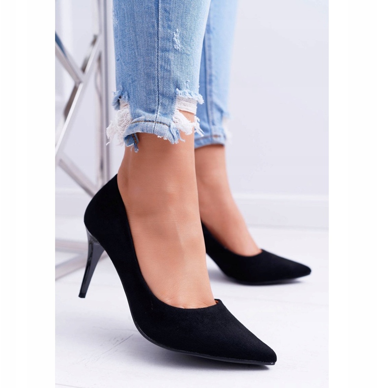 FB1 Naisten Stilettos Suede In Spitz Black Cream musta 2