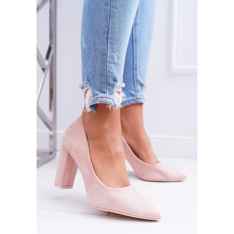 SEA Naisten Avokkaat Kantapää Mokkanahka Vaaleanpunainen Mansikka 1