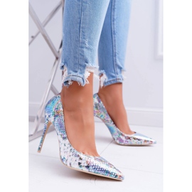 Naisten korkokengät Lu Boo Blue Snake Spitz Iris sininen monivärinen 2