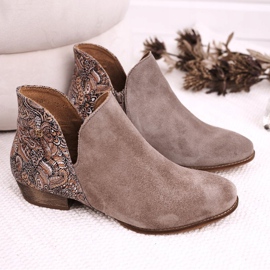 Naisten matalat saappaat Maciejka Kevätnahka Beige 04091-04 1