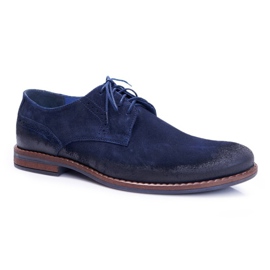Miesten Brogues Casual Nahka Nikopol Navy Blue Lajos tummansininen 1