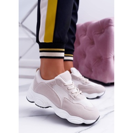 NFR Naisten urheilukengät Mokkanahka beige ja valkoinen tikkari ruskea 2