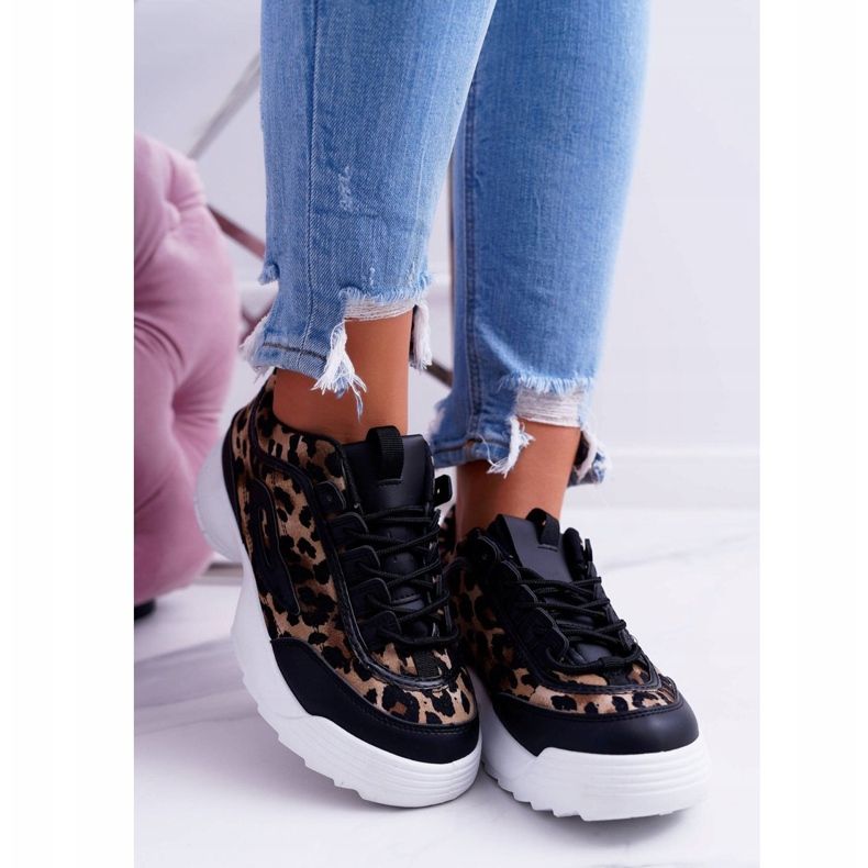 NFR Naisten urheilumustavat kengät Leopard Faqundo ruskea monivärinen 2