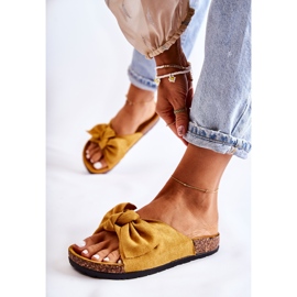 NFR Naisten keltaiset tossut Cork Bow Wendyssä keltainen 1