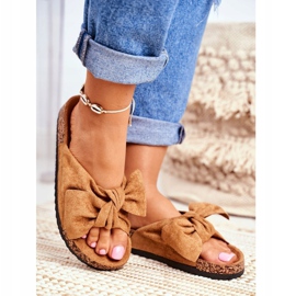 PS1 Naisten ruskeat tohvelit, joissa rusetti Wendy Cork 1