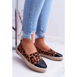 NFR Naisten Espadrilles Leopard Flaty ruskea 1