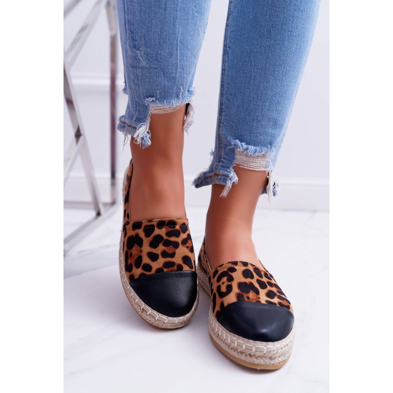 NFR Naisten Espadrilles Leopard Flaty ruskea 2