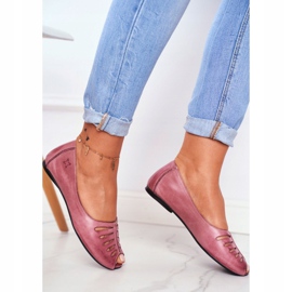 Naisten ballerinat Maciejka Leather Pink 03497-15 vaaleanpunainen 2