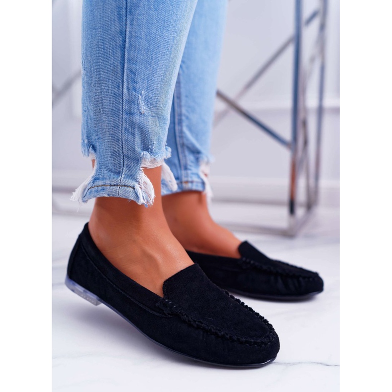 Naisten Loaferit Sergio Leone Suede Black Winted musta 1