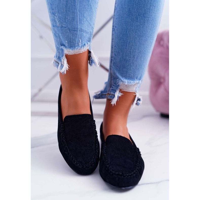 Naisten Loaferit Sergio Leone Suede Black Winted musta 2