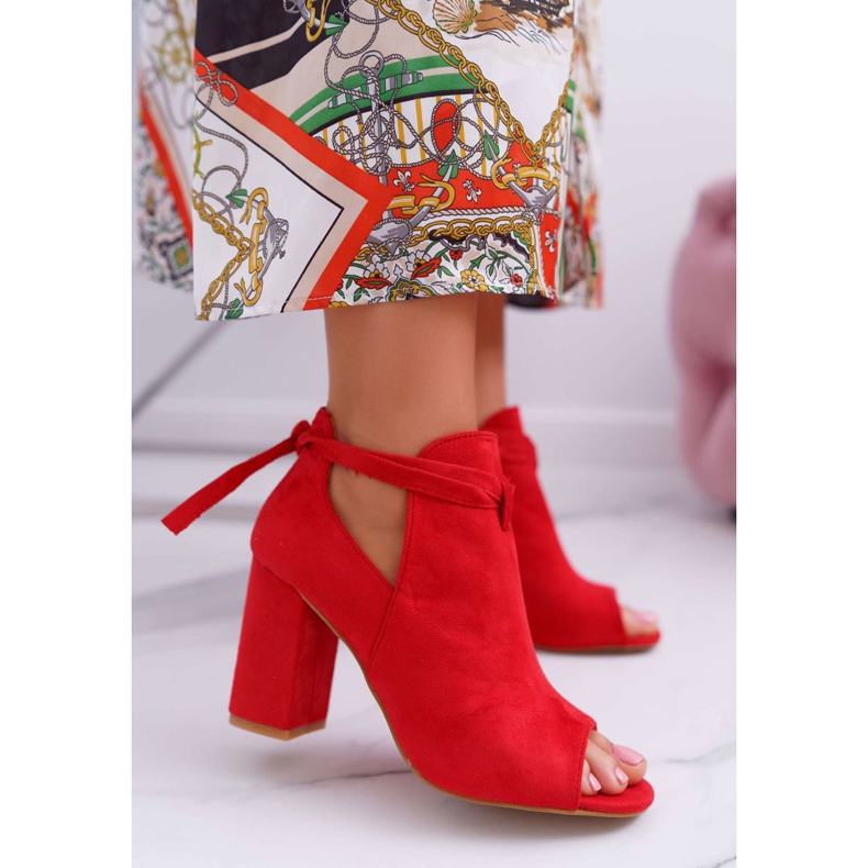 Vinceza Punaiset saapikkaat sandaalit baarissa auki varpaat harmaat punainen 1