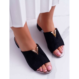 Vinceza Naisten klassiset tyylikkäät tossut mustalla Demea -lohkolla 2