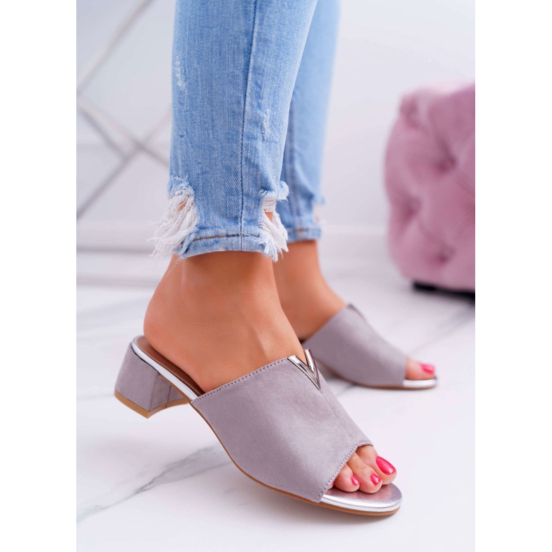 Vinceza Naisten klassiset tyylikkäät tossut rypyssä harmaa Demea 2