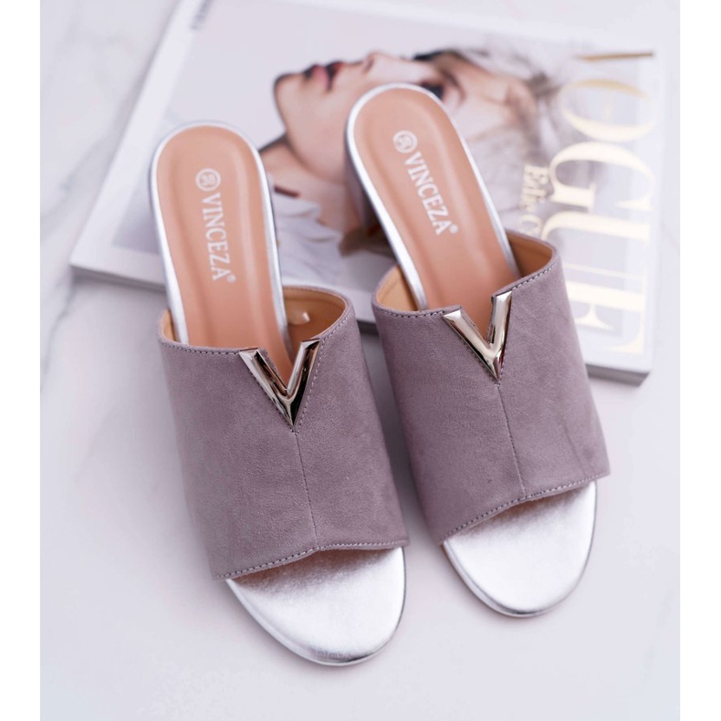 Vinceza Naisten klassiset tyylikkäät tossut rypyssä harmaa Demea 1