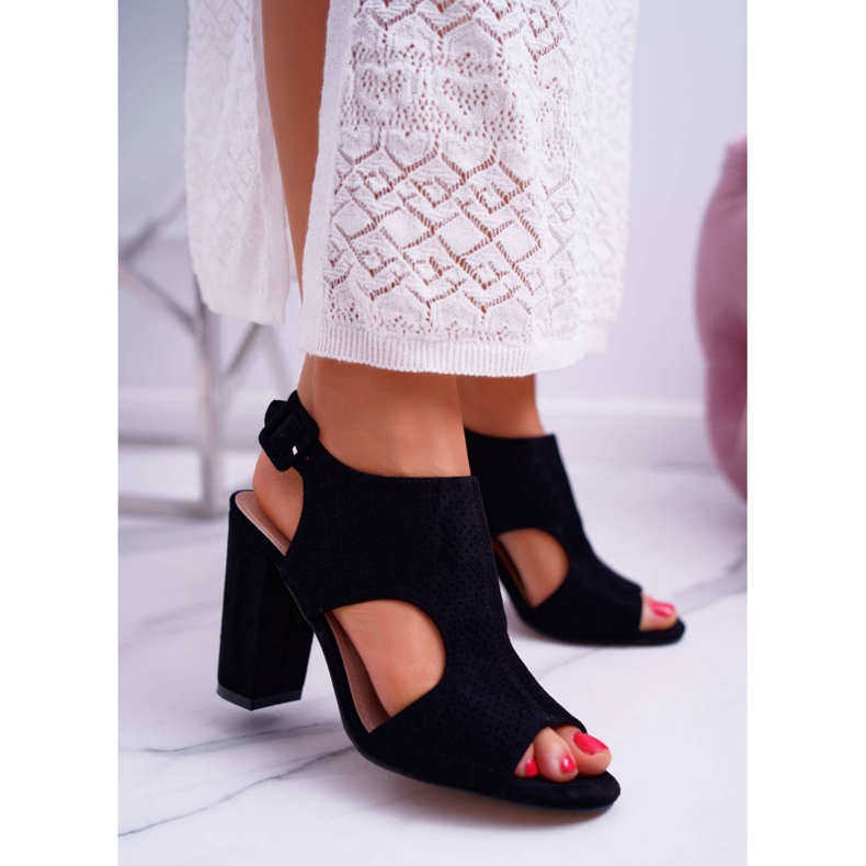 HAN Naisten sandaalit kantapäässä Avoin mokka musta HiBaby 1