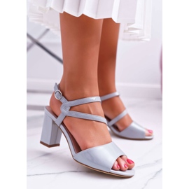 Naisten sandaalit korkokenkiä Sergio Leone SK844 lakattu harmaa Tres 1