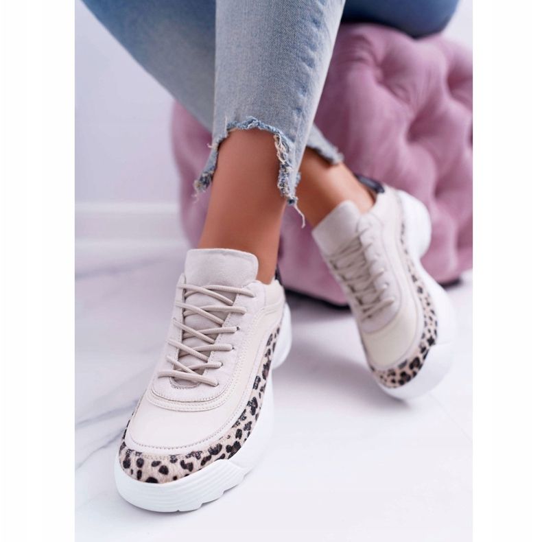 FC1 Naisten urheilukengät Leopard Debora beige ruskea 2