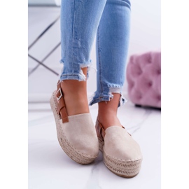 NFR Naisten Espadrilles -mokkanahka Beige Parteno -alustalla 2