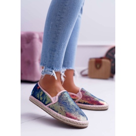 Naisten Espadrilles Big Star Iridescent Sequins DD274A164 laivastonsininen 1