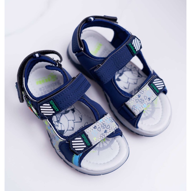 FRROCK Lasten nuorten poikien sandaalit, joissa tarranauha Navy Blue Reksio tummansininen 1