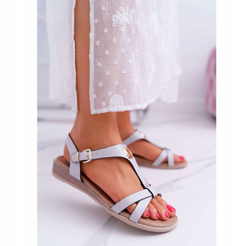 Naisten sandaalit Flat Grey S.Barski Brimnes harmaa 1