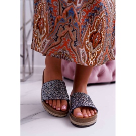 S.Barski Tyylikäs naisten tossut Paksu Jersey -pohja sininen 2