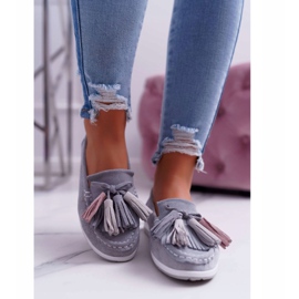 EVE Naisten Loaferit, Mokkanahka ja hapsut, Harmaa Batist 2