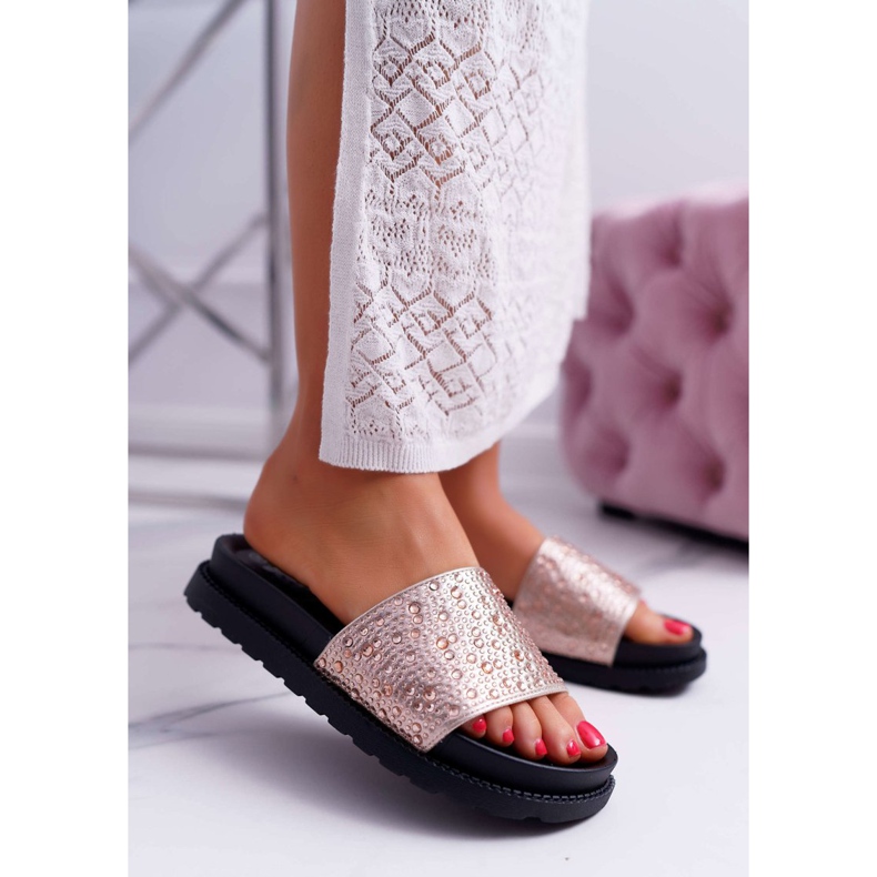 Naisten tossut, joissa on kuutiometriä zirkonia samppanjaa XTI 48821 vaaleanpunainen 1