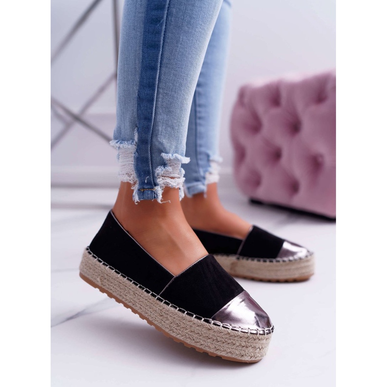 Naisten Espadrilles Black Ringer Platform musta 1