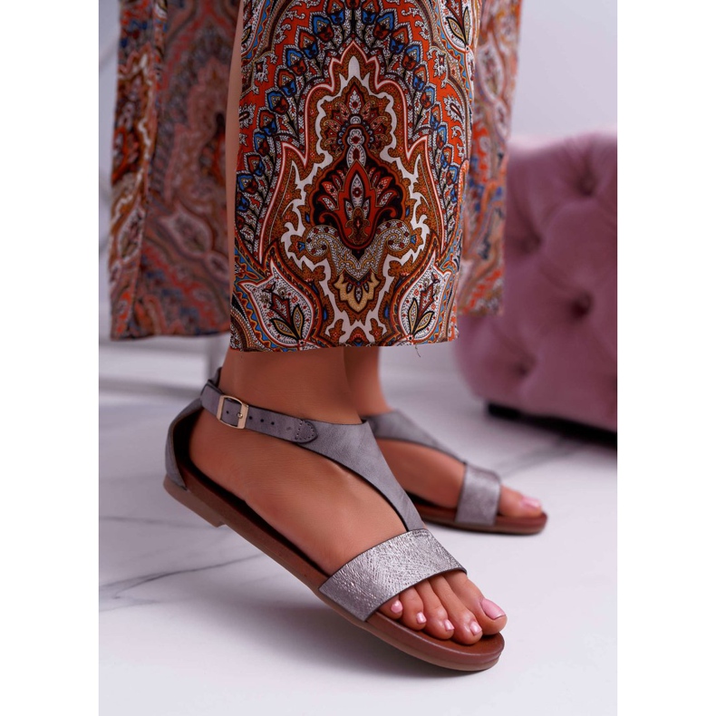 Naisten sandaalit Flat Sergio Leone SK020 Harmaa Magra 1