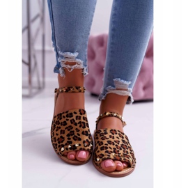 Naisten sandaalit Lu Boo Suede Leopard Silena ruskea 2