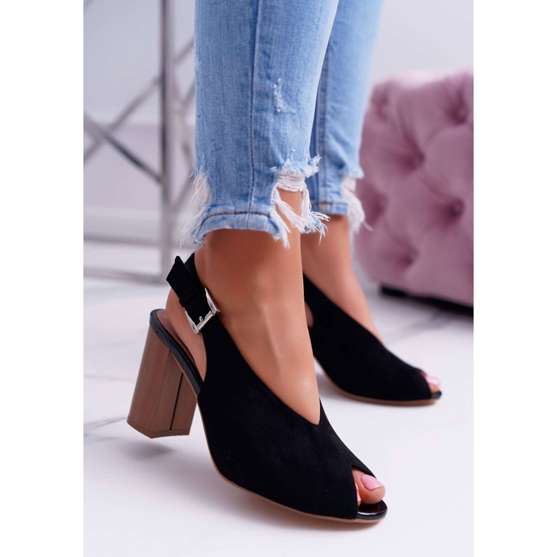 EVE Naisten sandaalit Suede Black Celian musta 1