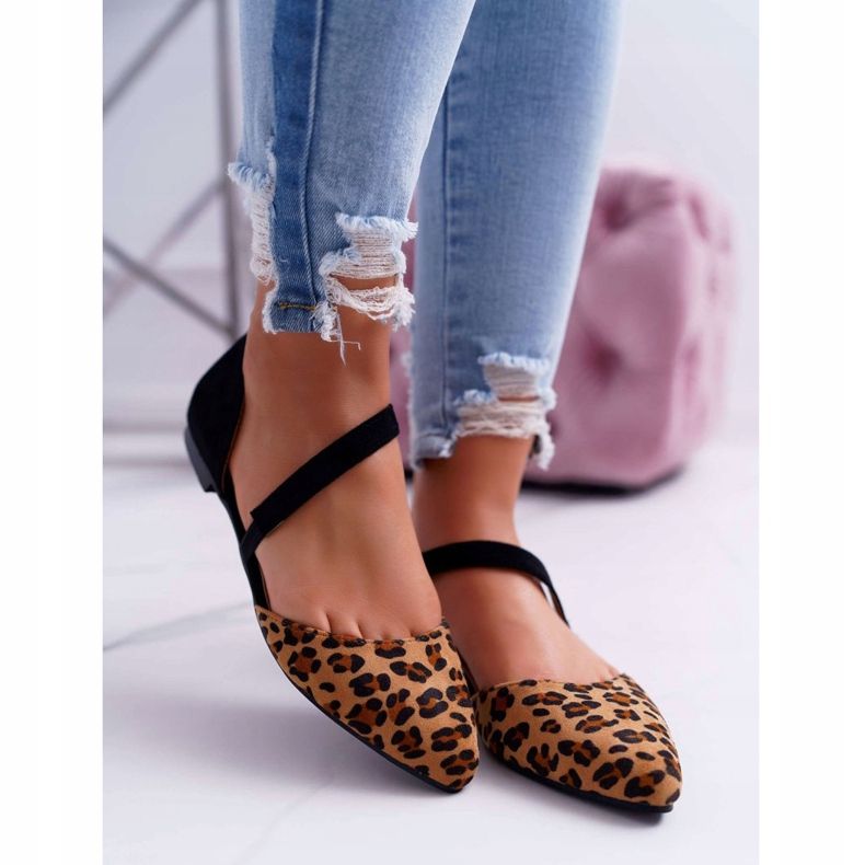 Lu Boo Ballerina Spitz Suede Leopard Caranassa ruskea musta 2