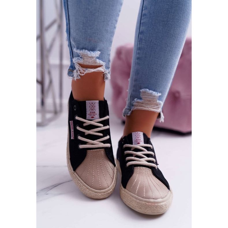 Cross Jeans Naisten lenkkarit Cross Farkut Musta DD2R4093 2