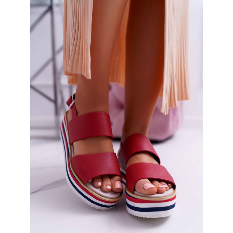 Moow Naisten sandaalit punaisella Aurera -alustalla punainen 2